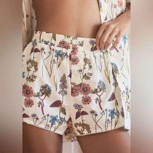 Anthropologie Other - Anthropologie Dolphin Boxer Shorts Botanical Floral Elastic Waist Women Medium